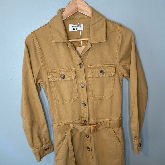 NWT Reformation Kendall Boilersuit Jumpsuit in Desert - Picture 7 of 13